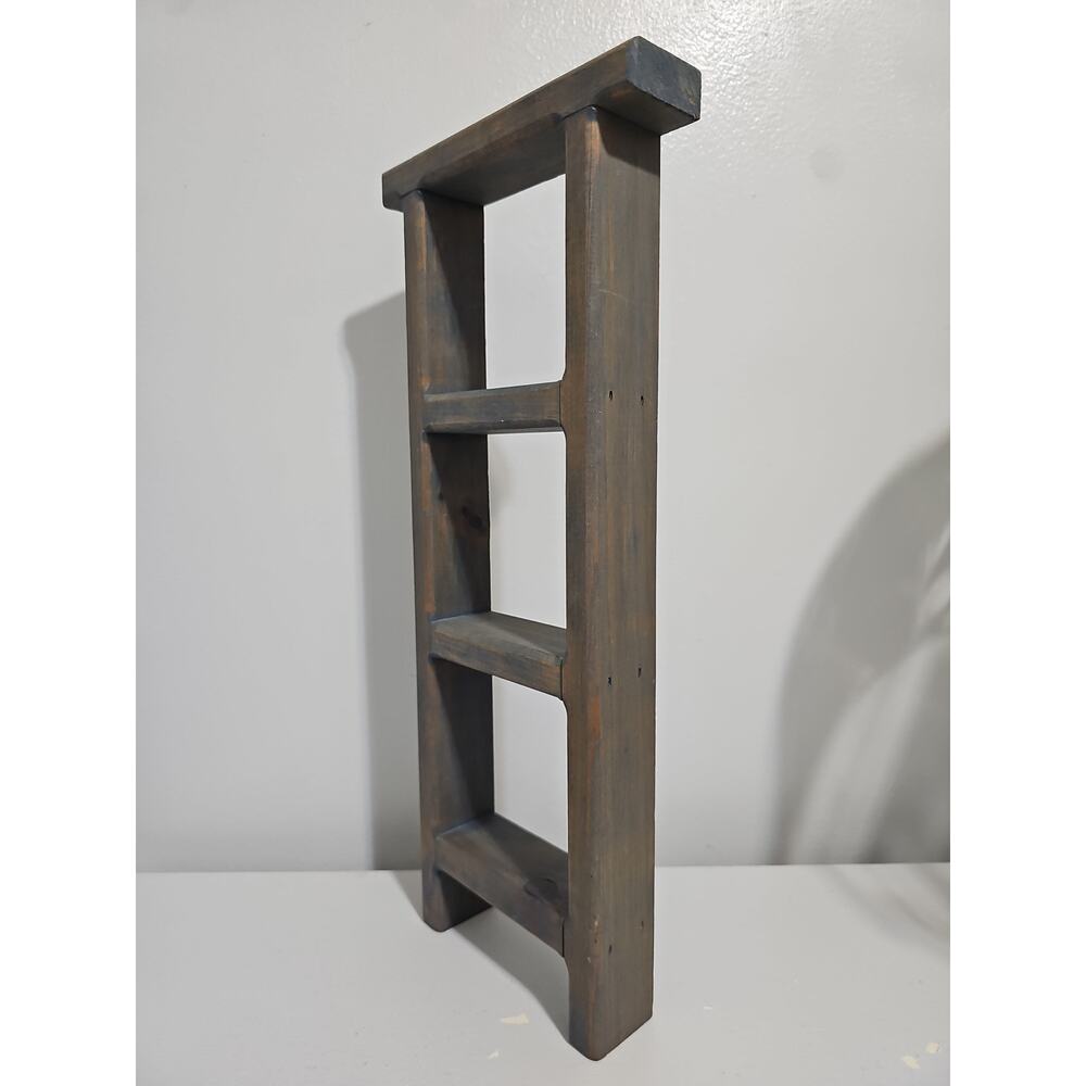 Wooden Trinket Ladder Display Shelf Farmhouse Country Cottagecore Wall Hanging - Picture 5 of 13
